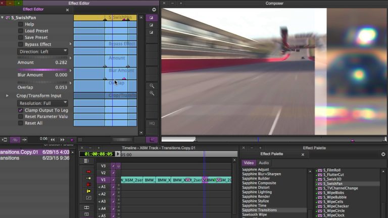 Sapphire Transitions for Avid Media Composer – Swish Pan