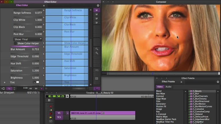 Sapphire Blur and Sharpen Effects for Avid Media Composer – Beauty