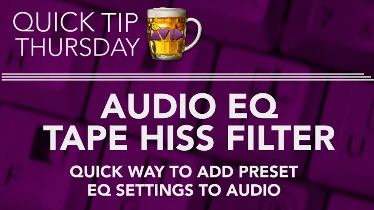Audio EQ Tape Hiss Filter In AVID
