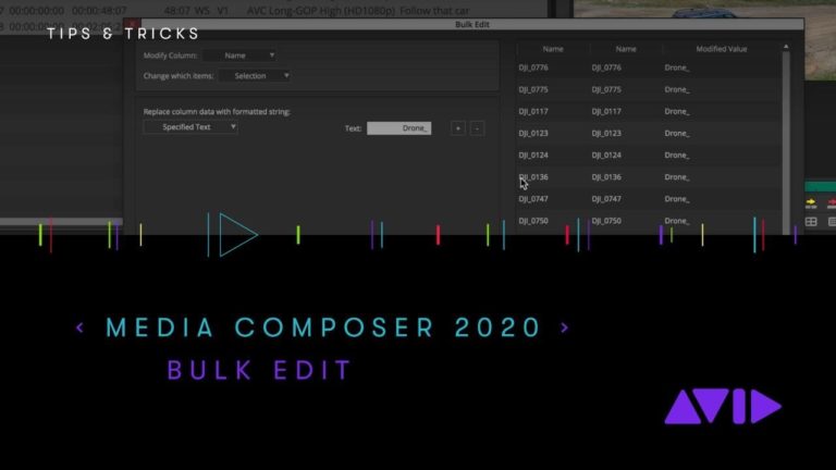 Avid Media Composer 2020.4 – Bulk Edit