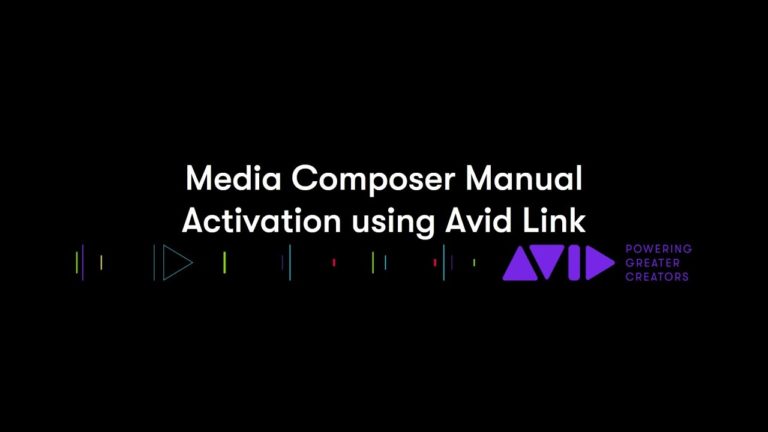 Media Composer Manual Activation Using Avid Link