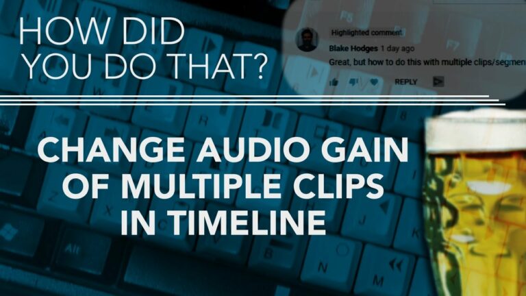 Change Audio Volume Of Multiple Clips In AVID Timeline