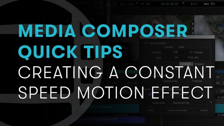 Media Composer Quick Tips: Creating a Constant Speed Motion Effect