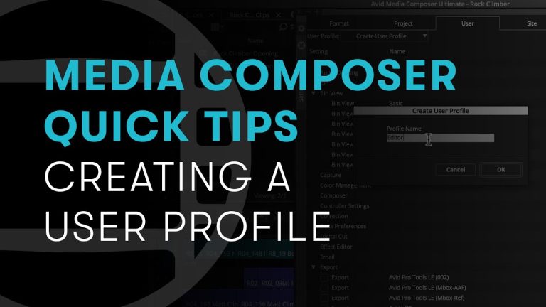 Media Composer Quick Tips: Creating a User Profile
