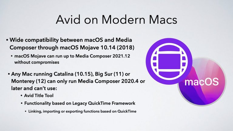 Avid Media Composer and macOS: What the removal of QuickTime and Title Tool mean for your workflow