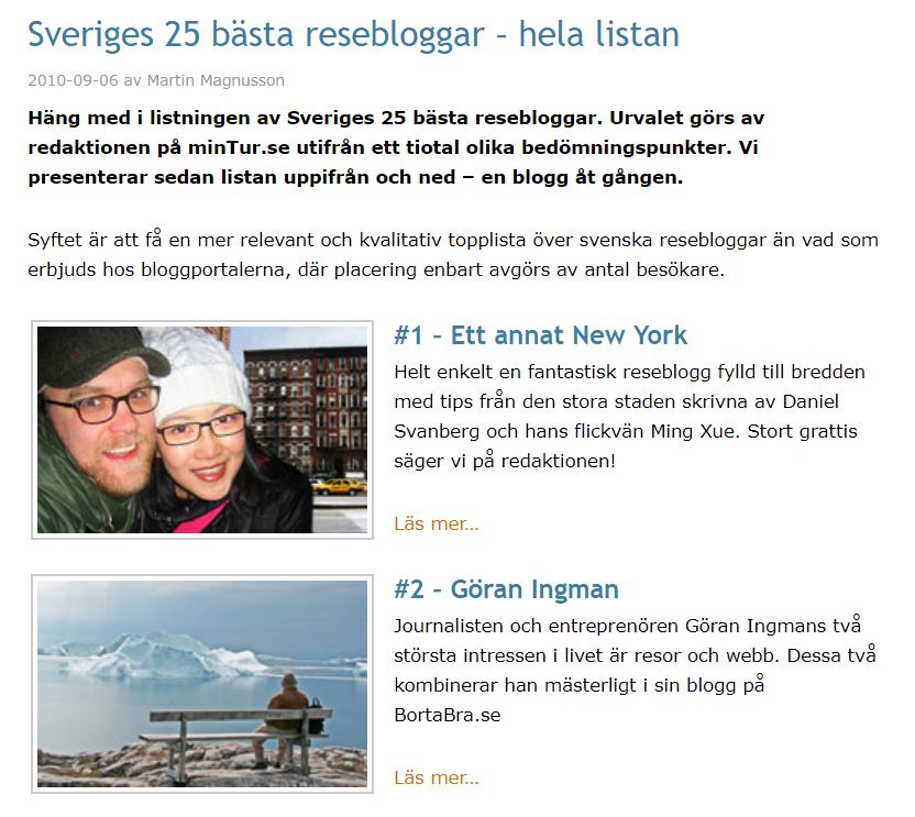 Sveriges bästa resebloggar