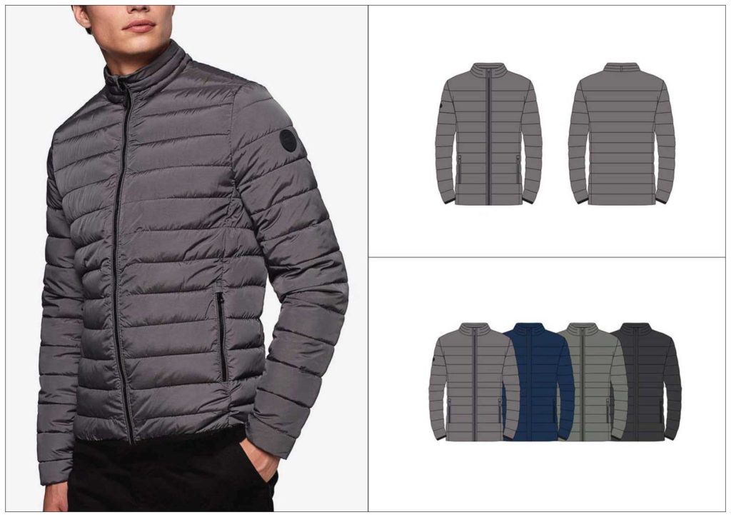 a tech pack of a down jacket for men