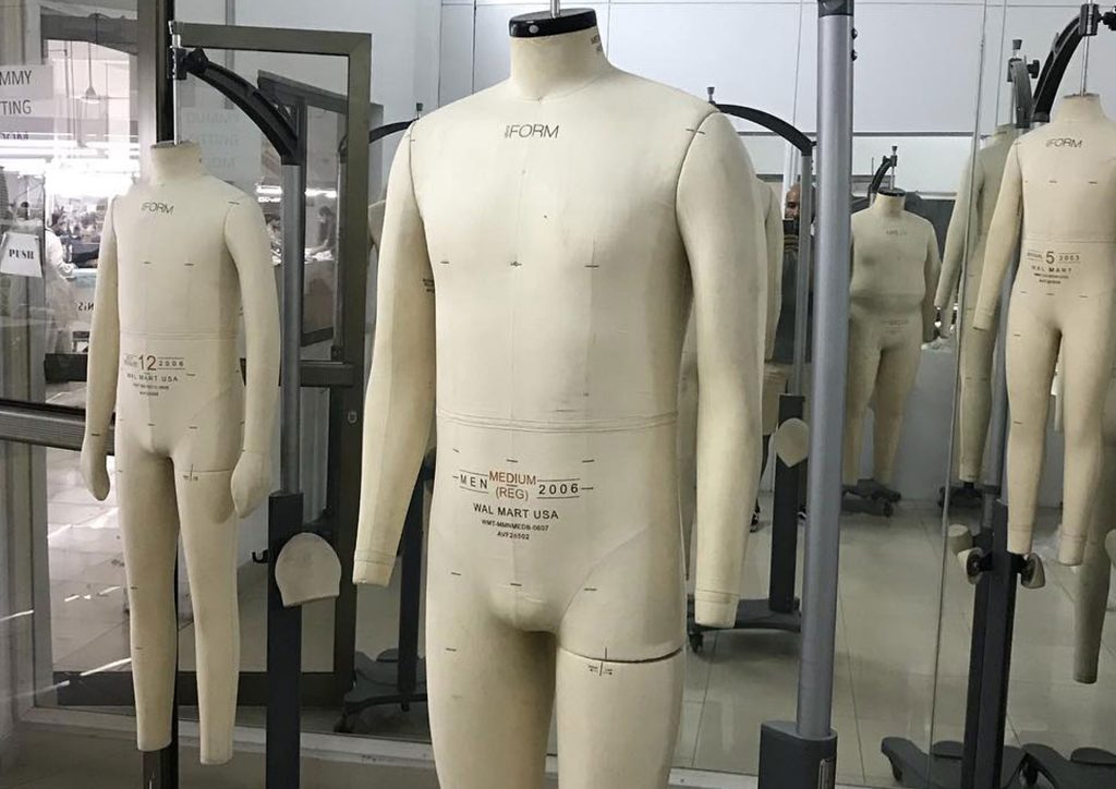 A male clothing dummy in a clothing manufacturer in Pakistan