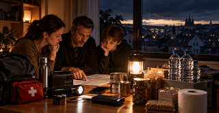 Family Emergency Planning at Dusk