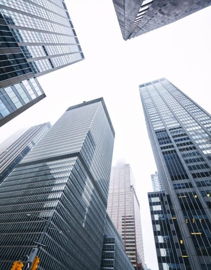 Skyscrapers,On,A,Foggy,Day,In,New,York,,Color,Toned