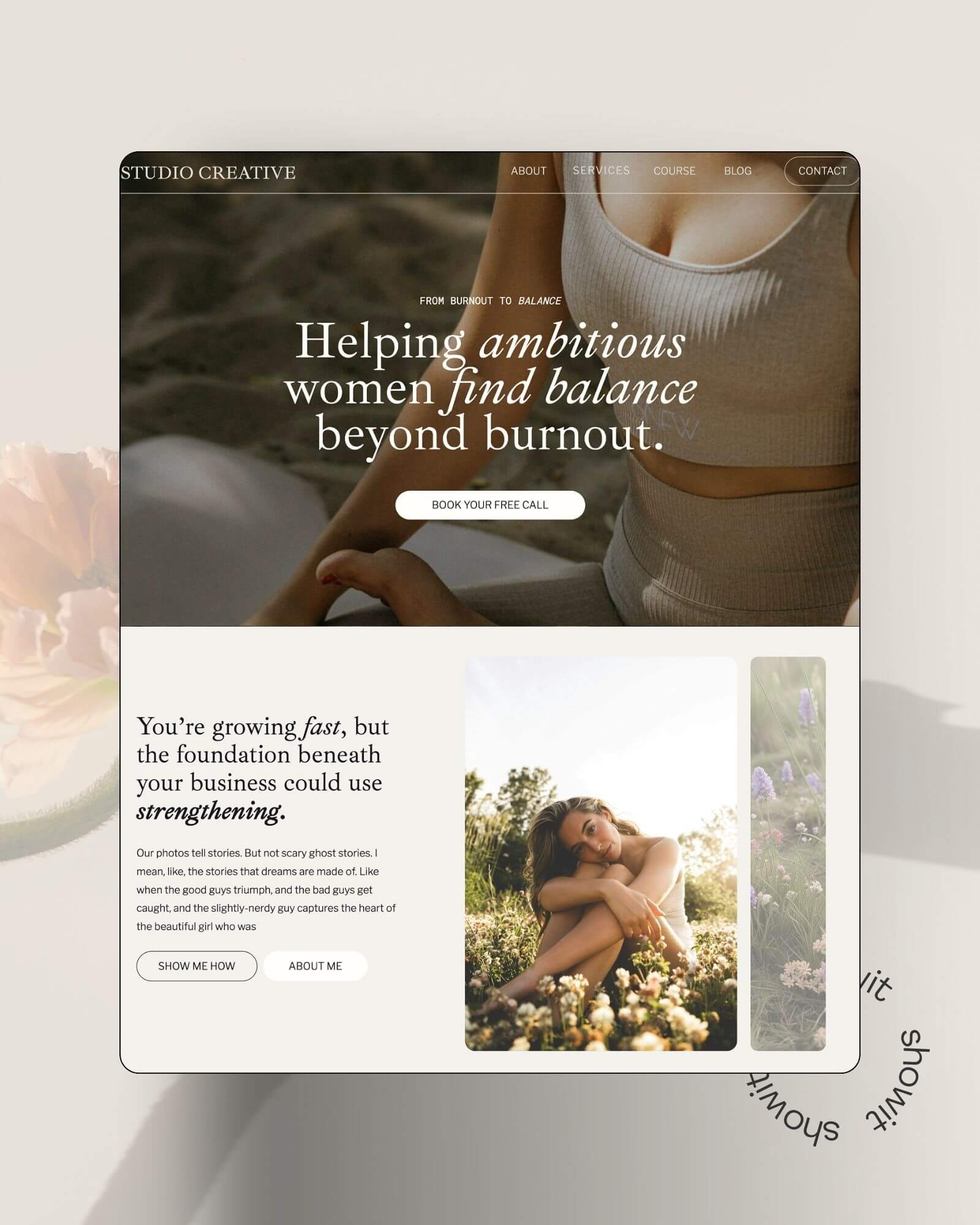 Showit template sola verity