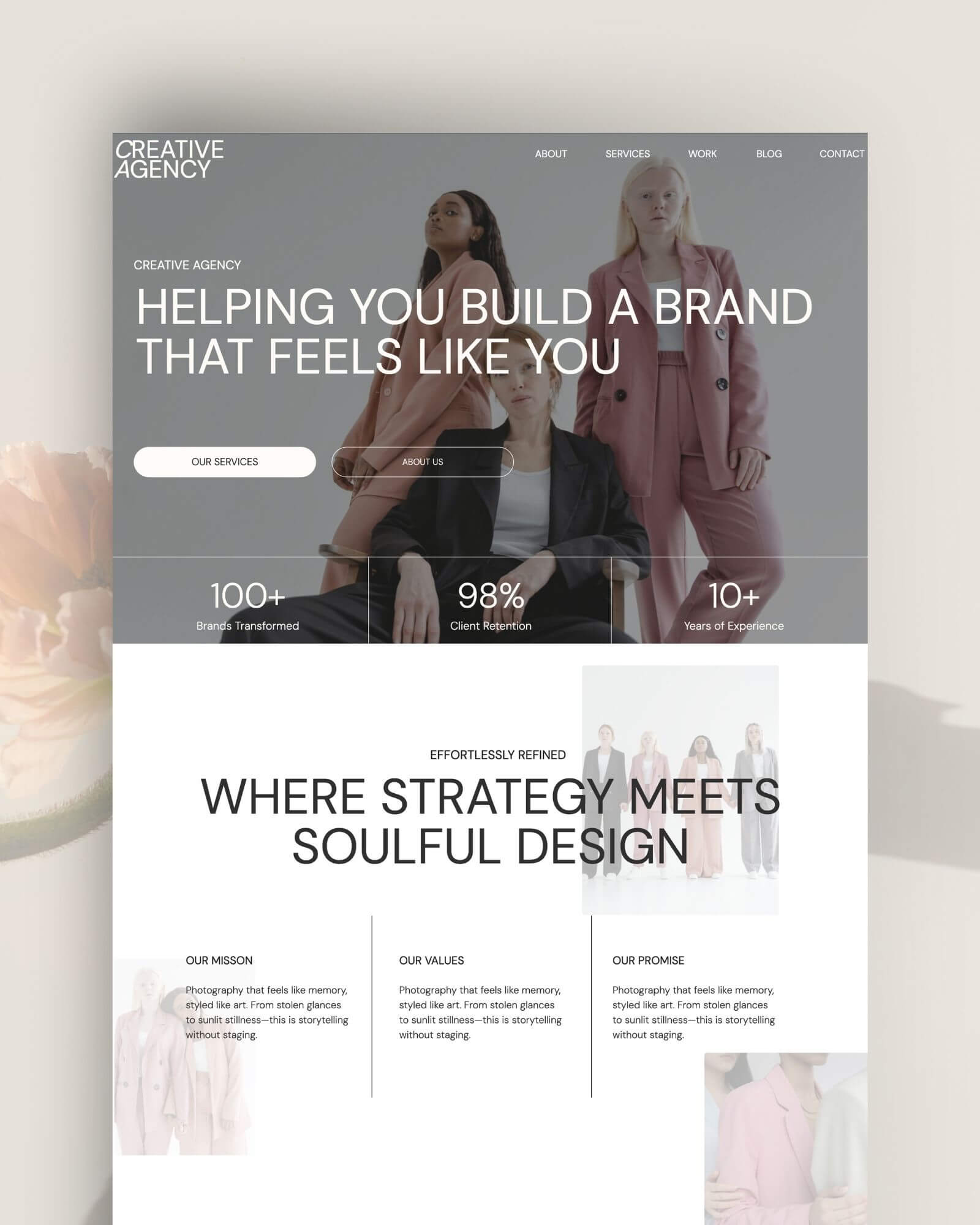Showit template sola verity