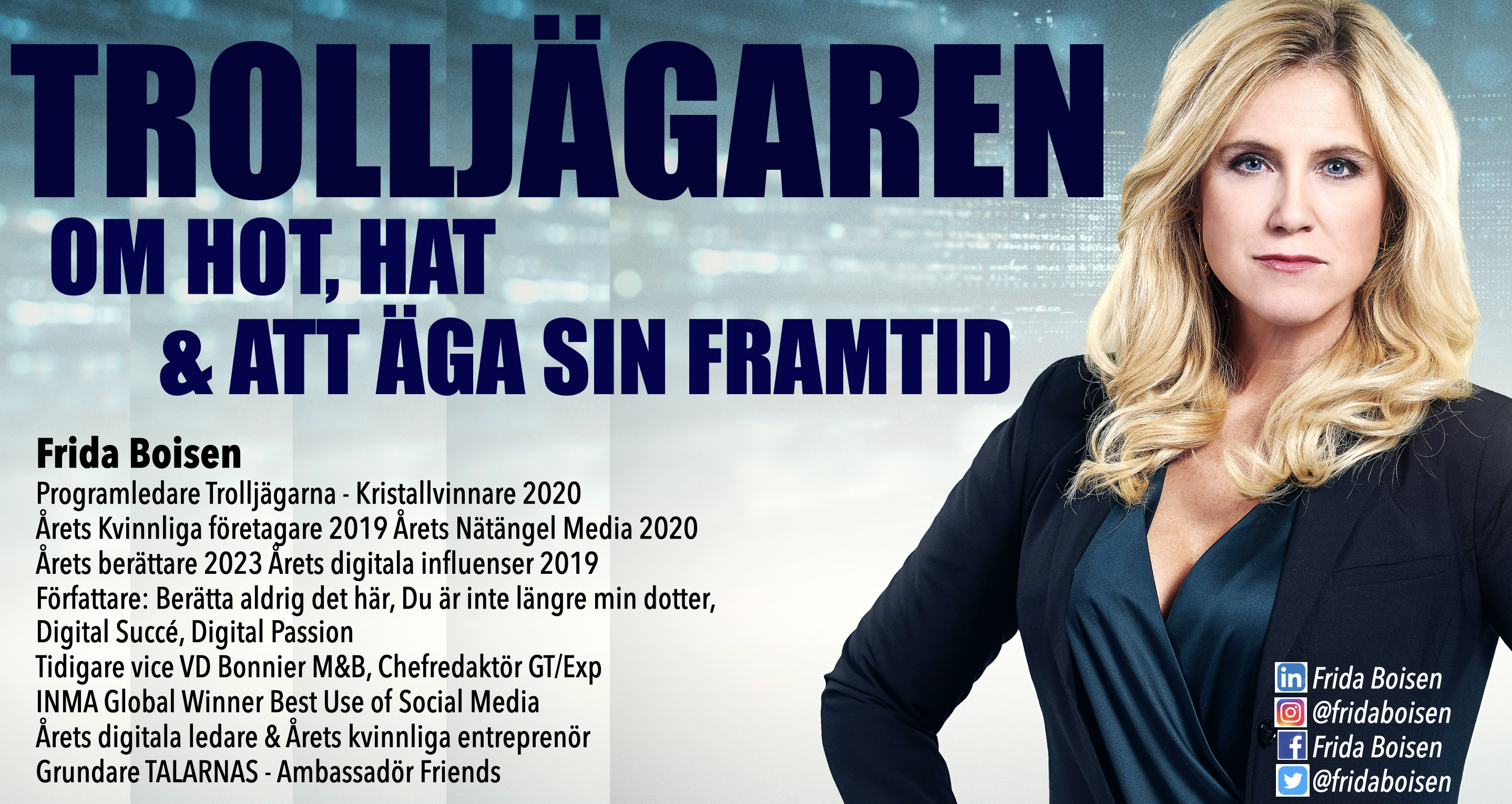 Föreläser för unga. Frida Boisen inspirerar med sitt berättande.