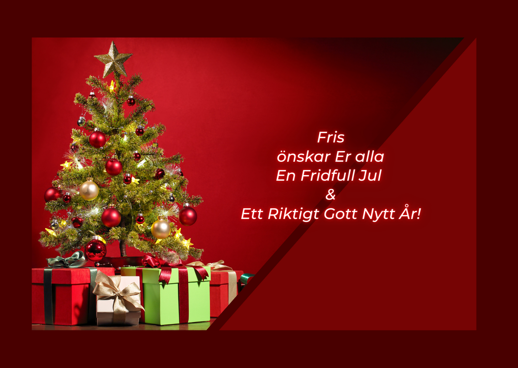 Jul och nyårshälsning Fris Finlandssvenskarnas riksförbund i Sverige