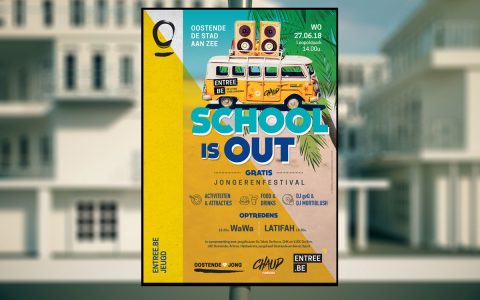 Stad Oostende - Campagne Festival - Affiche School is out