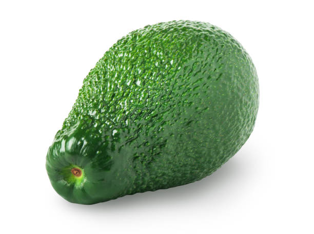 Enkele avocado op een witte achtergrond