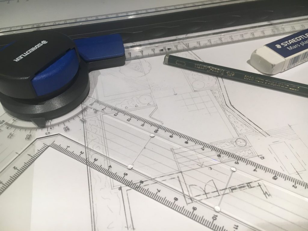 10 steg for planlegging av hage til nytt hus, tegne
