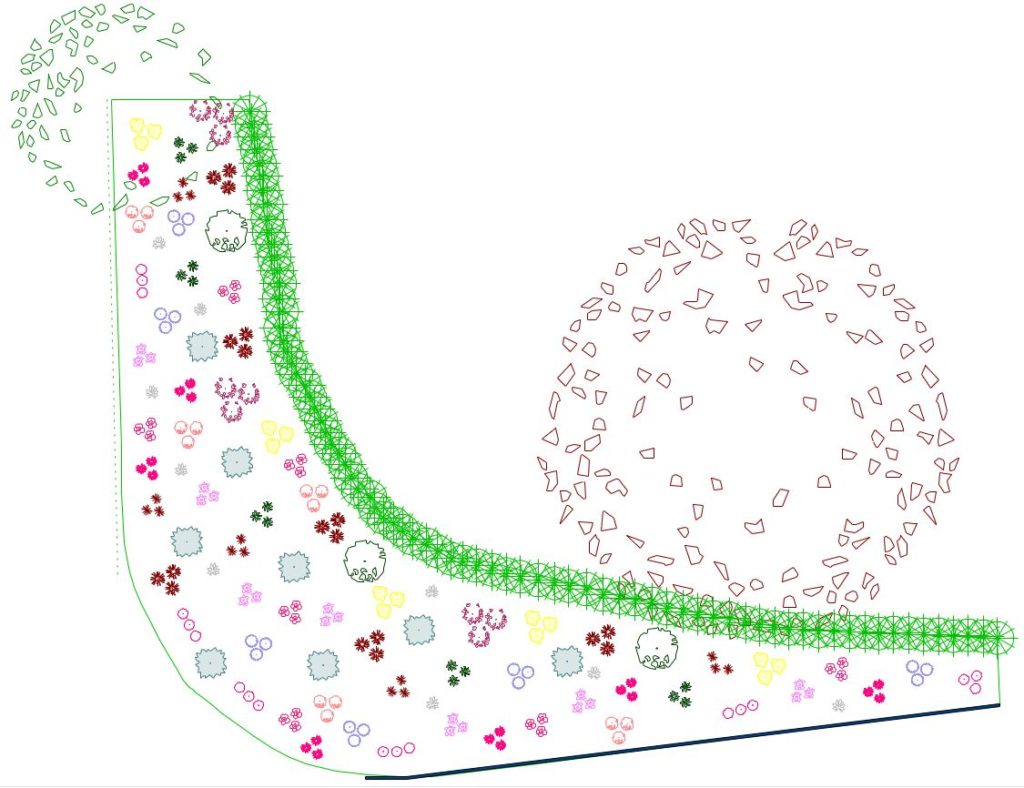 Planteplan 2D med type og antall