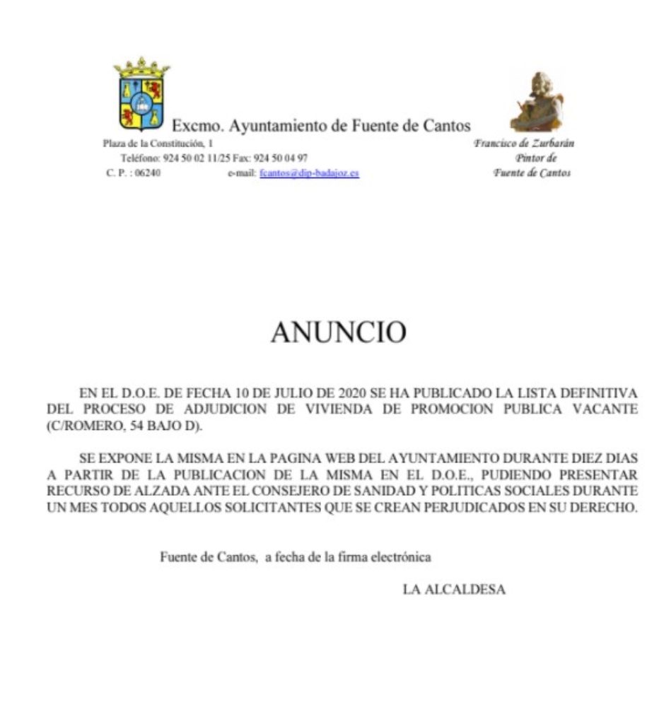 LISTA DEFINITIVA VIVIENDA C/ROMERO