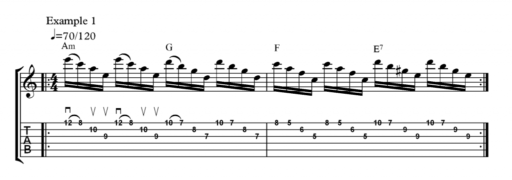 3 string sweep arpeggios