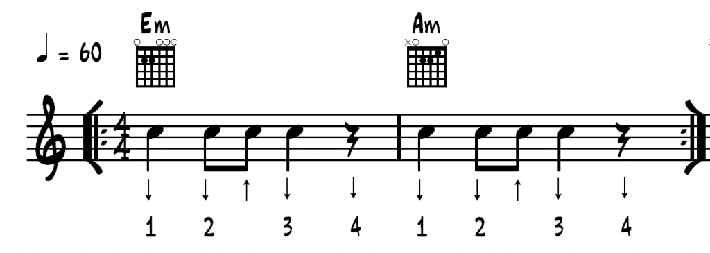 How do you play chords without strumming pattern? Just strum it