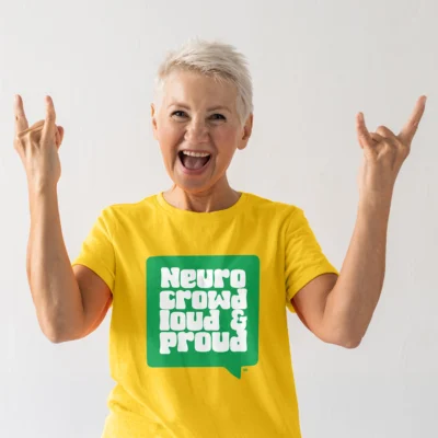 woman neuro crowd loud proud