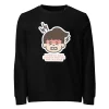 Svart sweatshirt med texten: I heard too many sounds at once and now I'm a bitch"