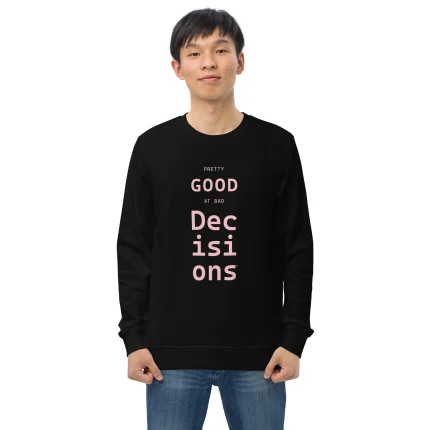 unisex organic sweatshirt black front 6917738da1ed4