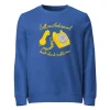 Bå sweatshirt med texten "call me antisocial but don't call me"