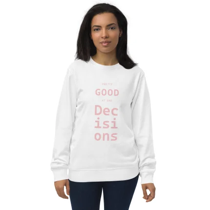 unisex organic sweatshirt white front 6917738da13ce