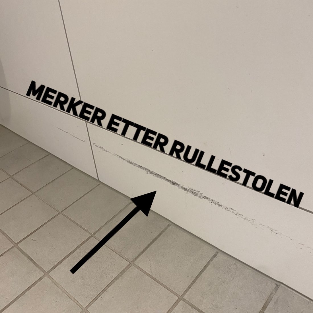 keramisk viskelær for merker etter rullestol