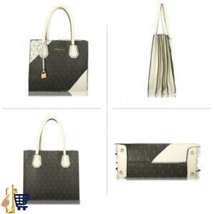 Black/ White Anna Grace Fashion Tote Handbag 2