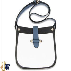 Black/White/Blue Flap Cross Body Shoulder Bag 1