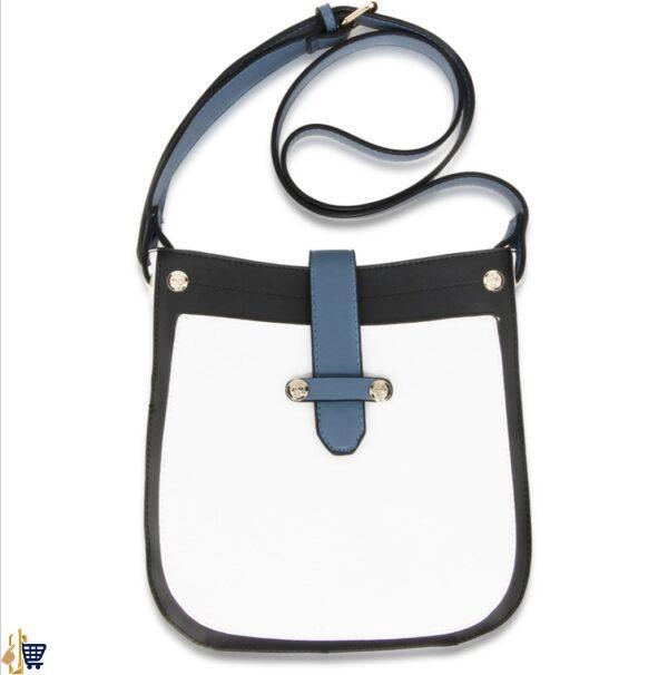 Black/White/Blue Flap Cross Body Shoulder Bag