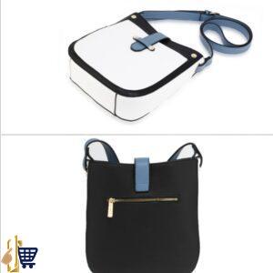 Black/White/Blue Flap Cross Body Shoulder Bag 3