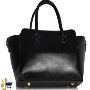 Black/White Polished Metal Shoulder Handbag 2