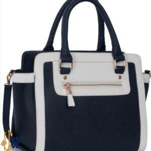 Navy/White Grab Tote Handbag 1