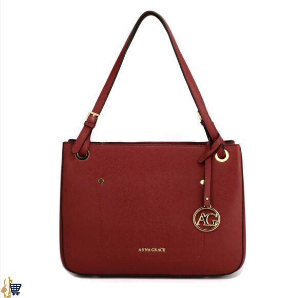 Burgundy Anna Grace Fashion Tote Handbag