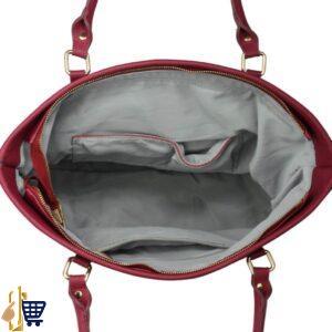 Burgundy Decorative Bow Tie Tote Shoulder Bag 3