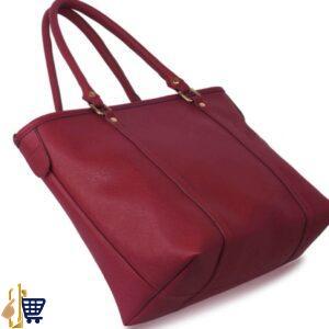 Burgundy Decorative Bow Tie Tote Shoulder Bag 2