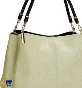 Cream Snake- Effect Shoulder Bag 1