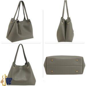 2 Pieces Grey Women’s Fashion Hobo Bag With Pouch 2