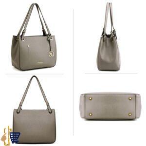 Grey Anna Grace Fashion Tote Handbag 2