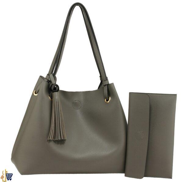 2 Pieces Grey Women's Fashion Hobo Bag With Pouch