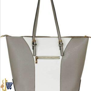 Large Grey/White Shoulder Handbag 1