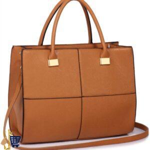 Large Tan Fashion Tote Handbag 1