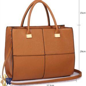 Large Tan Fashion Tote Handbag 2