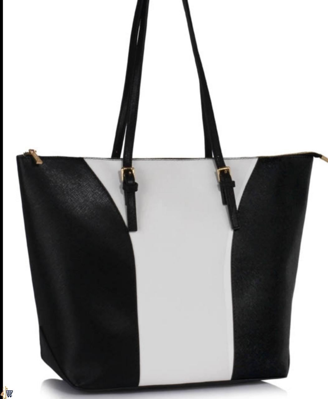 Large Black/White Shoulder Handbag - Funney Online Store Ltd