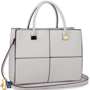 Large White Fashion Tote Handbag 1