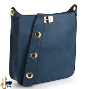 Navy Twist Lock Cross Body Bag